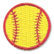 red and yellow baseball patch